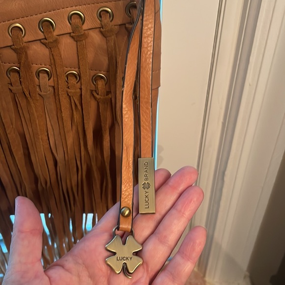 Sold - Leather Lucky Brand Crossbody with Fringe. - Picture 3 of 10
